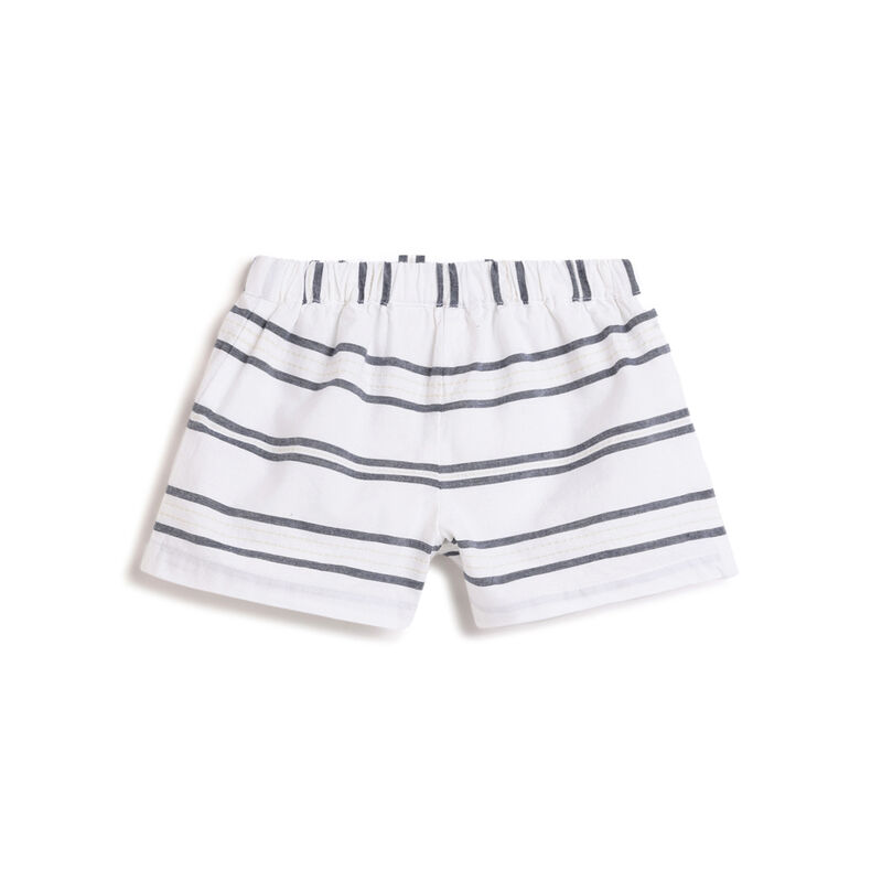 Girls White and Blue Striped Shorts image number 1